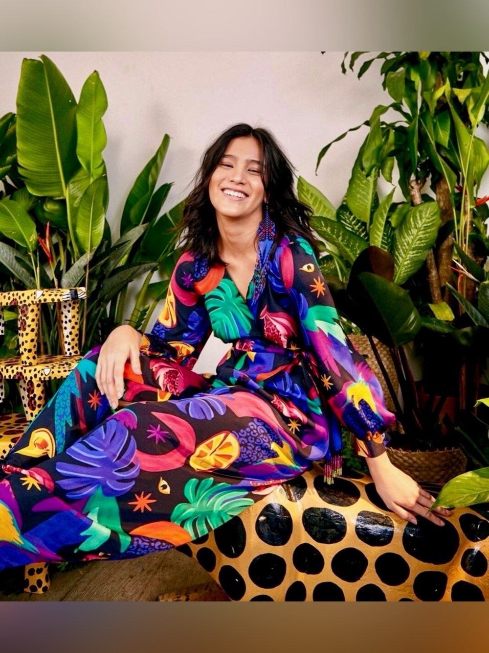 Farm Rio jungle wrap jumpsuit